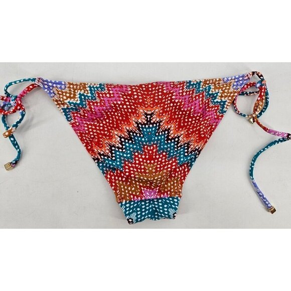 New Heidi Klum Swim Antaria Tie Side Bikini Bottoms Womens XS Chevron - Picture 4 of 6
